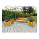 Virágtartó edény fa borítással - négyzetes 3951