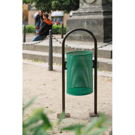 Kültéri, fém rögzíthető hulladékgyűjtő szemetes 37 l 4034