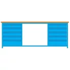 Munkaasztal acéllemezbol két fiókos szekrénnyel (2000x700 mm) 6292-3