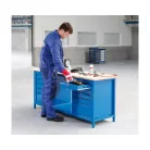 Munkaasztal acéllemezbol két fiókos szekrénnyel (2000x700 mm) 6292-3