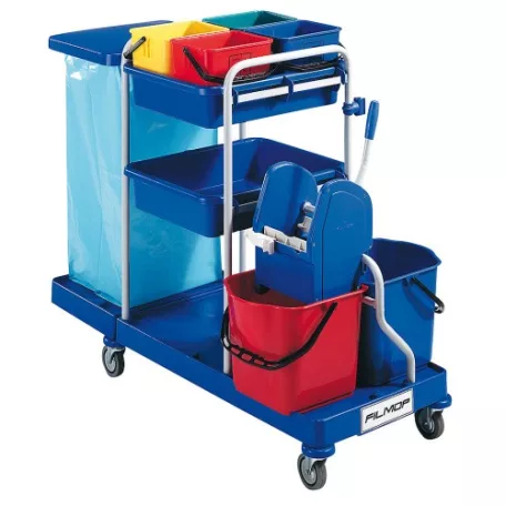 Takarító kocsi zsáktartóval, rakodó felülettel 6752