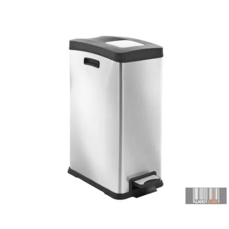 Beltéri, szelektív rozsdamentes fém hulladéktároló, lábpedálos kivitel, 1 x 30 l 7156