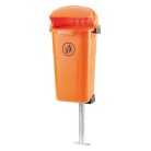 Oszlopra szerelhető 50 l műanyag hulladéktároló-narancs