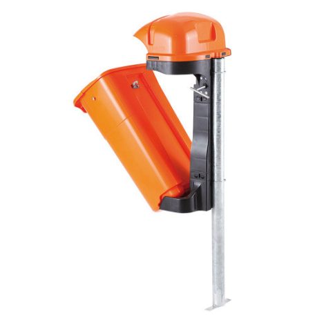 Oszlopra szerelhető 50 l műanyag hulladéktároló-narancs