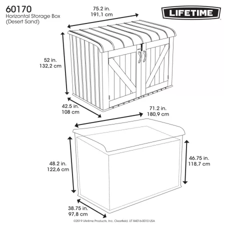 kerti tároló doboz LIFETIME 60170 HORIZONTAL LG1076