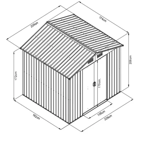 fém kerti ház MAXTORE 86 ZÖLD LG1873