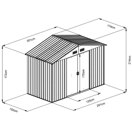 fém kerti ház MAXTORE 106 ZÖLD LG1874