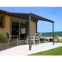   alumínium pergola LANITPLAST WALL 33 antracit + opal PC LG2118
