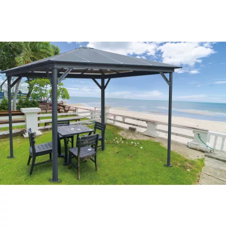 kerti pavilon LANITPLAST 33 antracit + átlátszó PC LG2468