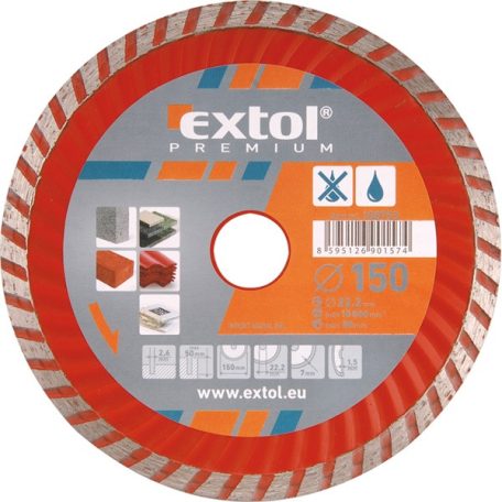 EXTOL 108755 gyémántvágó TURBO gránit/kerámia; 230×22,2mm, max.6.650 ford/perc