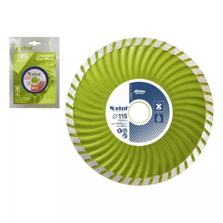 EXTOL 108855 gyémántvágó TURBO; 230×2,7×22,2mm, max.6.600 ford/perc