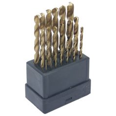   EXTOL fémcsigafúró klt., 19db, TITÁN bevonatú, HSS; 1-10mm polírozott, műanyag dobozban 1119A