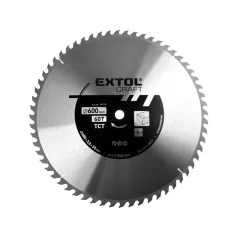   EXTOL körfűrészlap, keményfémlapkás, 600×30mm(lyuk átm), T60; 3,8 mm lapkaszélesség, max. 2.500 ford/perc 19128