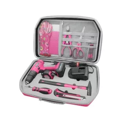   EXTOL akkus ütvefúró, 12 V, Li-ion, Extol Lady, 1 db 2000 mAh akku + szerszám készlet 402403