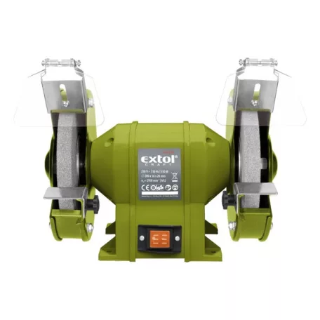 EXTOL 410130 kettős köszörűgép 350W, száraz, 200×16×20mm; 2950 ford/perc, P36, P80, 11kg