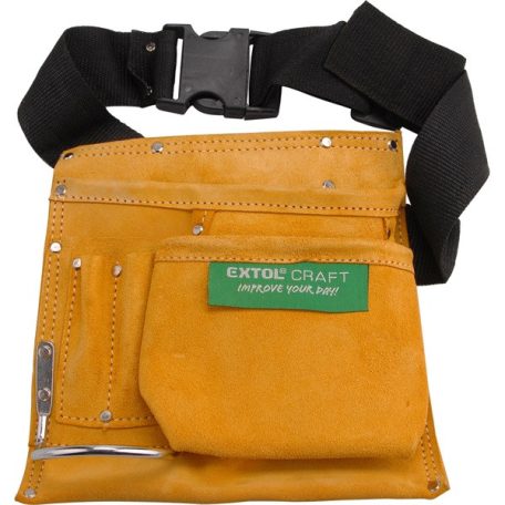 EXTOL szerszámtartó öv,3 zsebes, hasított bőr; műanyag csattal 418
