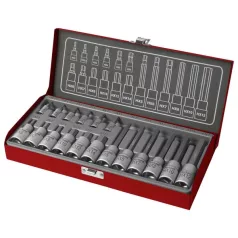   FORTUM 4700008 bitdugófej klt. imbusz, 1/2", 1/4", 18db, 61CrV5; FORTUM