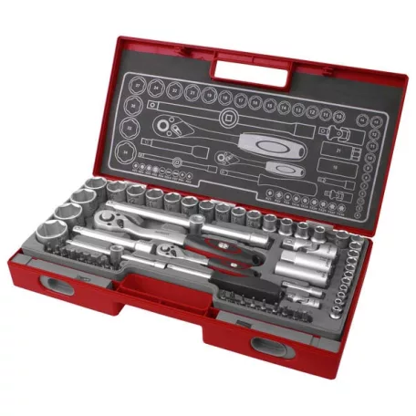 FORTUM 4700011 dugókulcs klt. 1/2", 1/4", 60db, 61CrV5; mattkróm FORTUM