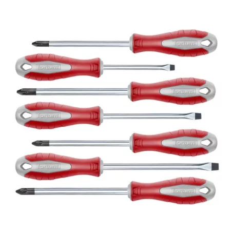 Fortum csavarhúzó klt., 7db; lapos: 3×75, 5×100, 6×125mm, PH1×100, PH2×125, PZ1×100, PZ2×125, CV. mágneses, papír doboz 4740930