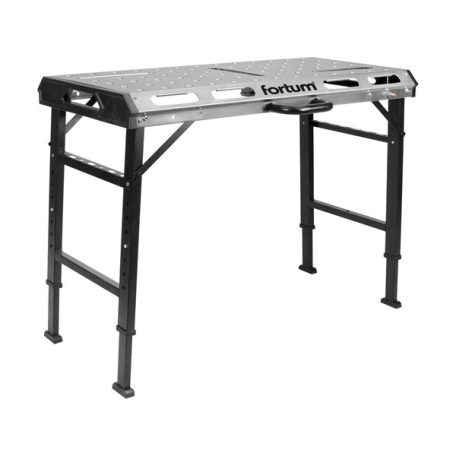 FORTUM hordozható hegesztő pad, állítható, összecsukható; magasság: 705 - 930 mm 4759970