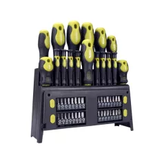   EXTOL 53146 csavarhúzó klt. 49 db, CrV, mágneses, 4db lapos + 4 db PH + 8 db órás csavarhúzó + BIT-ek, műa. tartóállvány, bliszteren