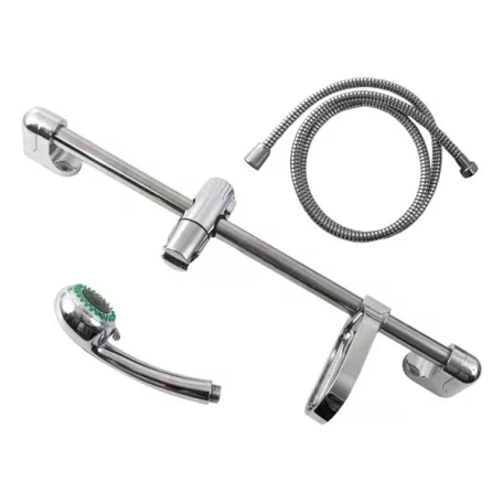 BALLETTO 830305 zuhany készlet, fényes; 3 funkciós fej, tömlő 150 cm, szappantartó, fali csúszka