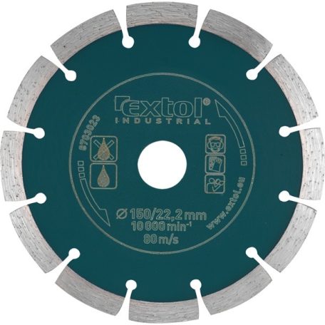 EXTOL 8703035 gyémántvágó, ipari korong, szegmenses; 230mm, száraz vágásra