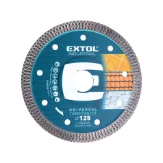   EXTOL gyémántvágó, ipari korong, TURBO, extra vékony vágás: 1,5mm vastagság; 125×22,2mm, száraz és vizes vágásra 8703042