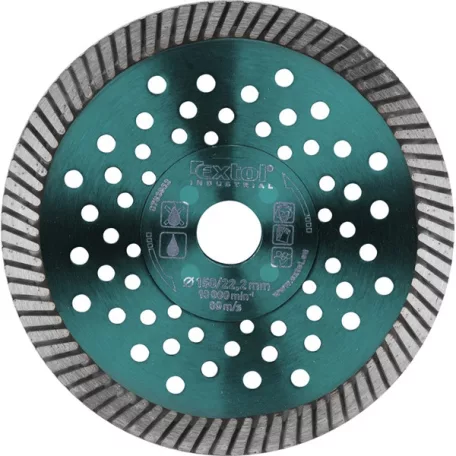 EXTOL 8703053 gyémántvágó, ipari korong,TURBO,gyors vágás; 150×22,2mm, száraz és vizes vágásra