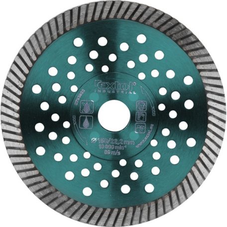 EXTOL 8703055 gyémántvágó, ipari korong,TURBO,gyors vágás; 230×22,2mm, száraz és vizes vágásra