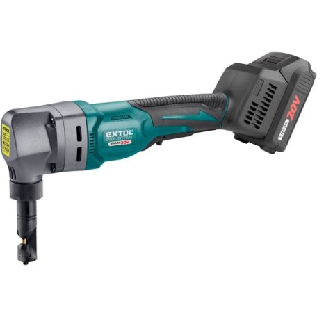 EXTOL INDUSTRIAL akkus folyamatos lemezlyukasztógép, Share20V, 20V, Li-ion; 1db akku, 1db töltő, 2000 mAh 8791830