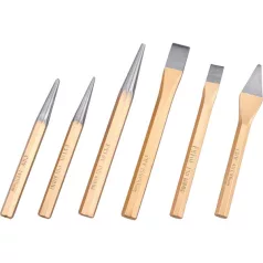   EXTOL lyukasztó, pontozó és véső klt. 6db CrV. HRC 52-58 ; 1db pontozó, 2 db lyukasztó, 3 db véső, hossz.:120-150mm 8801820