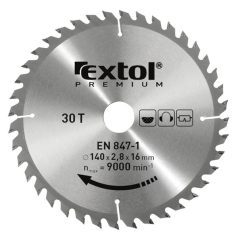   EXTOL 8803251 körfűrészlap, keményfémlapkás, 350×30mm(lyuk átm), T40; 3,5mm lapkaszélesség, max. 4000 ford/perc