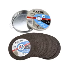  EXTOL vágókorong 10 db, acélhoz/inoxhoz, kék; 125×1×22,2mm, max 12200 ford/perc, fémdobozban 8808103
