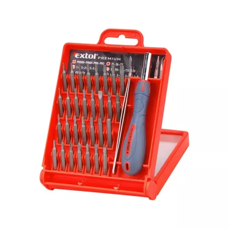 EXTOL órás csavarhúzó klt. 32 db C.V. bitekkel; 8819105