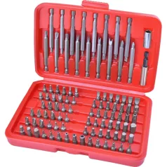   EXTOL behajtó klt. 98 db Cr.V., lapos:3-7mm, PH0-3, PZ0-3, HEX 1,5-6mm, T és TTa 8-40, hosszú bitekkel is 8819649