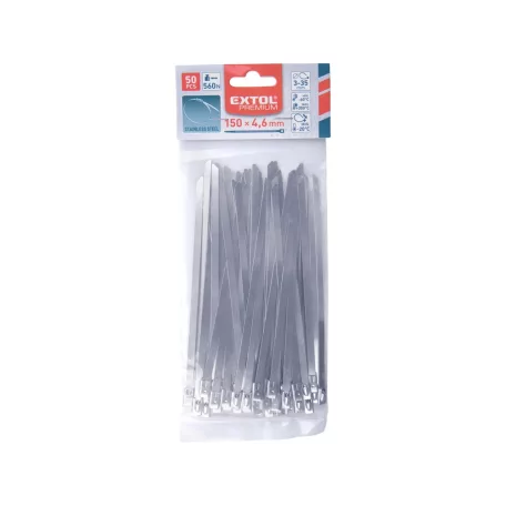 EXTOL kábelkötegelő 4,6×150mm 50 db, rozsdamentes acél 8856273