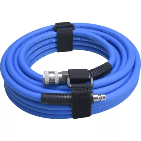 EXTOL 8865147 légtömlő egyenes, 10m, kompresszorhoz, 1/4", átm.: 6 / 12 mm, max. 20 Bar, gyorscsatlakozókkal