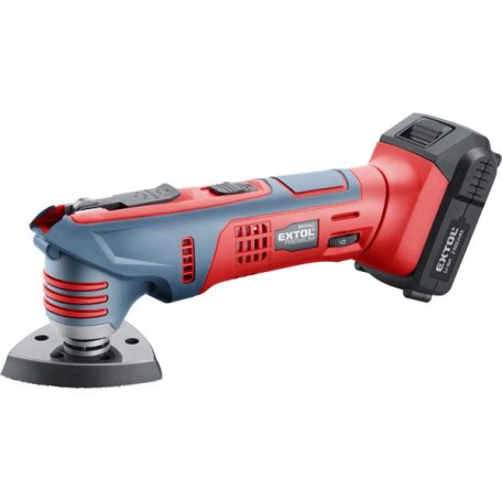 EXTOL 8891842 akkus multifunkciós szerszámgép, 20V, Li-ion, 1db akku, 1db töltő, 2000 mAh, fordulatszám: 3.000 f/perc