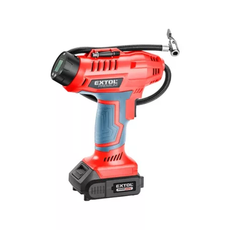 EXTOL akkus légkompresszor, Share20V, 20V, Li-ion, 1 db akku, 1 db töltő 8891874