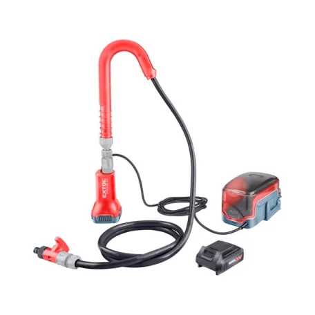 EXTOL akkus esővíz (hordóürítő) szivattyú, kivezetőcsővel, Share20V, 80W, szállító telj: 1,9 m3/h, Li-ion, 1db akku+töltő 8891930