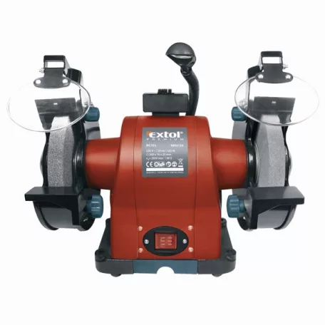 EXTOL 8892120 kettős köszörűgép 520W, száraz, 200×16×25mm, (P36, P80), 2950 ford/perc, 19kg, lámpával