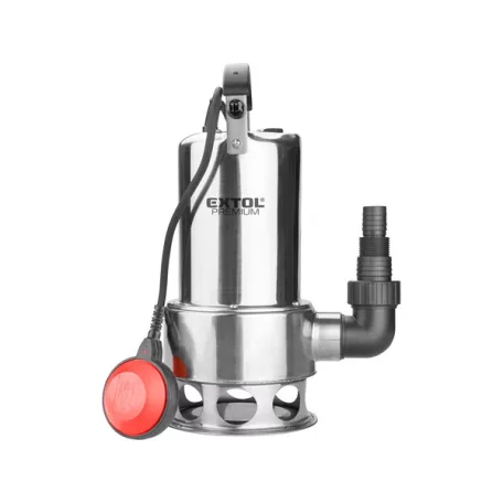 EXTOL szennyvíz búvárszivattyú, úszókapcsolóval, 1100W, INOX ház, szállító teljesítmény: 15 m3/h, max. száll. 9,5m 8895016