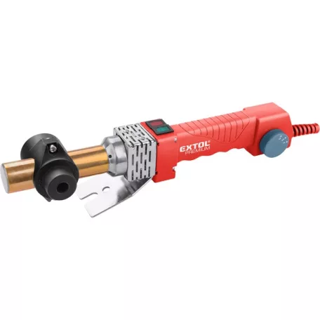 EXTOL műanyagcső hegesztő gép, 1070W, cserélhető fejek:16-20-25-32mm, 240-300°C, pontosság: +/-1°C 8897211