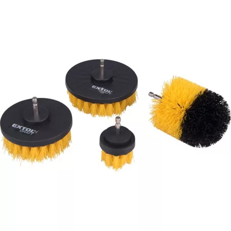 EXTOL nylon csiszoló kefe klt. 4 db; 1/4"×25 mm csap, fúrógépbe fogható 904000