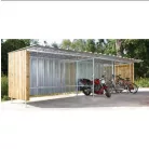 Manutan fedett kerékpártároló, hozzáépíthető, hossza: 400 cm