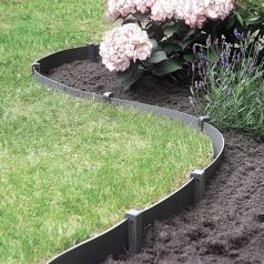   Ágyásszegély - Etik rugalmas műanyag világos szürke 15 cm x10 m