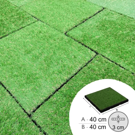 Reflex Step Grass gumilap 18 mm műfű felső réteggel, 3x40x40 cm