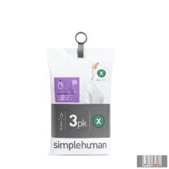   SimpleHuman CW0272 X-típusú egyedi méretezésű szemetes zsák újratöltő (60 zsák)