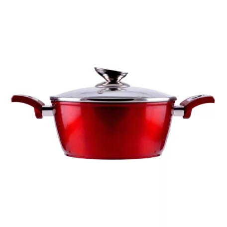 Perfect Home Metal Red Line tapadásmentes alumínium lábas üvegfedővel 22cm, 2.6L, indukciós 10396 